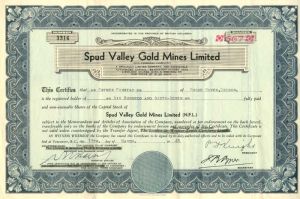 Spud Valley Gold Mines Limited